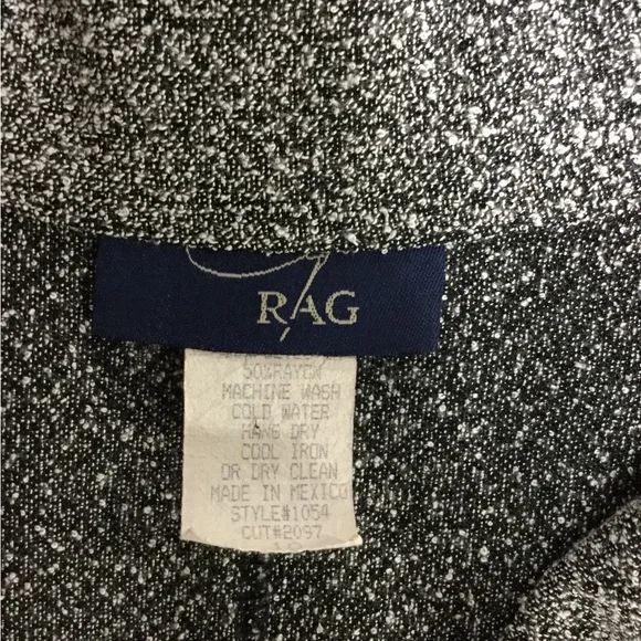 SOLD!     Rag Black & White Short Waisted Suit Blazer Jacket Size 10 Medium - Picture 3 of 4